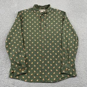 Duluth Trading Co Shirt Mens L Green Moscow Mule Untucked Relaxed Fit Cotton